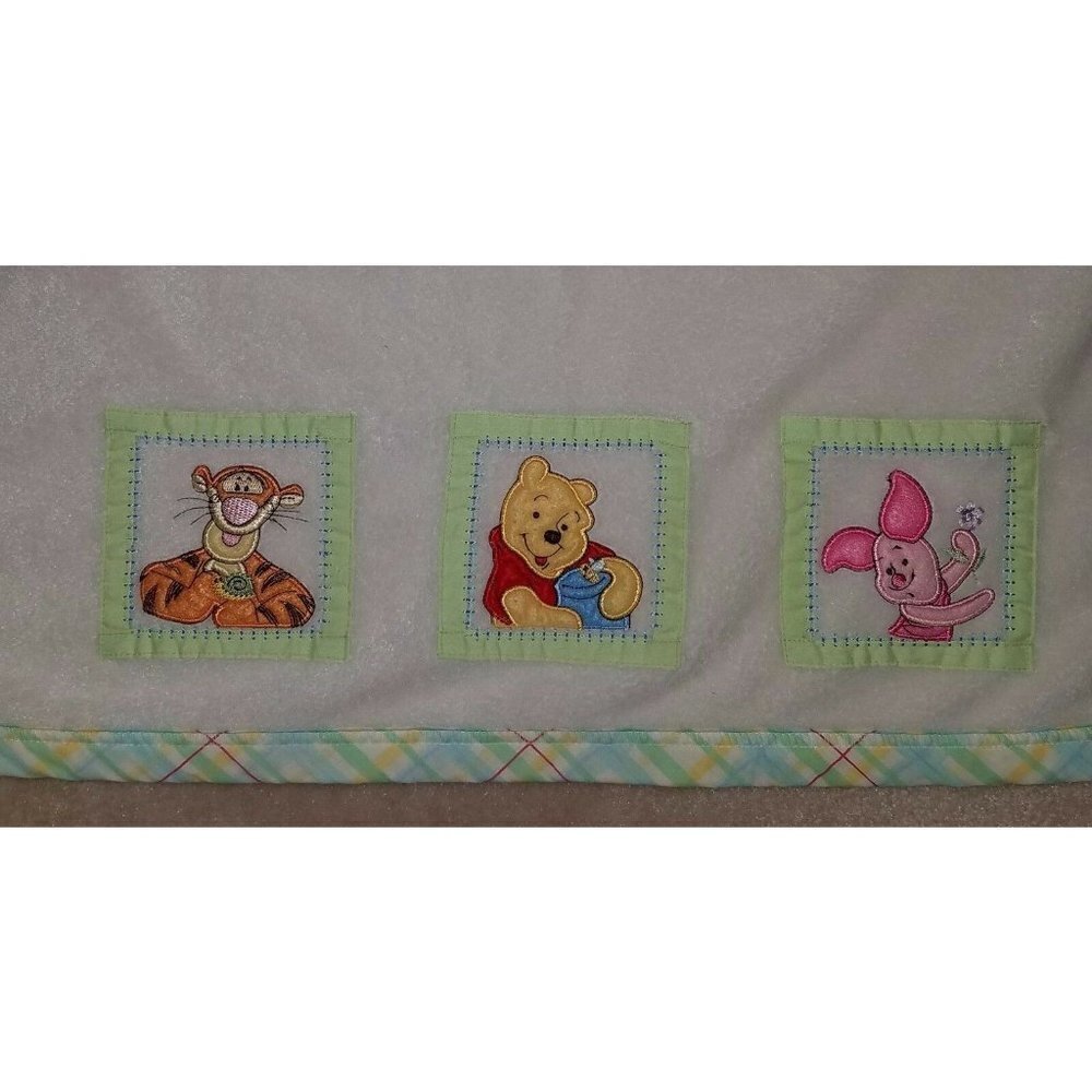 Disney Winnie Pooh Baby Blanket Lovey Tigger Piglet Plaid Trim